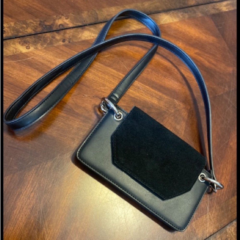 Urban Outfitters Black Crossbody Bag with Suede Accent